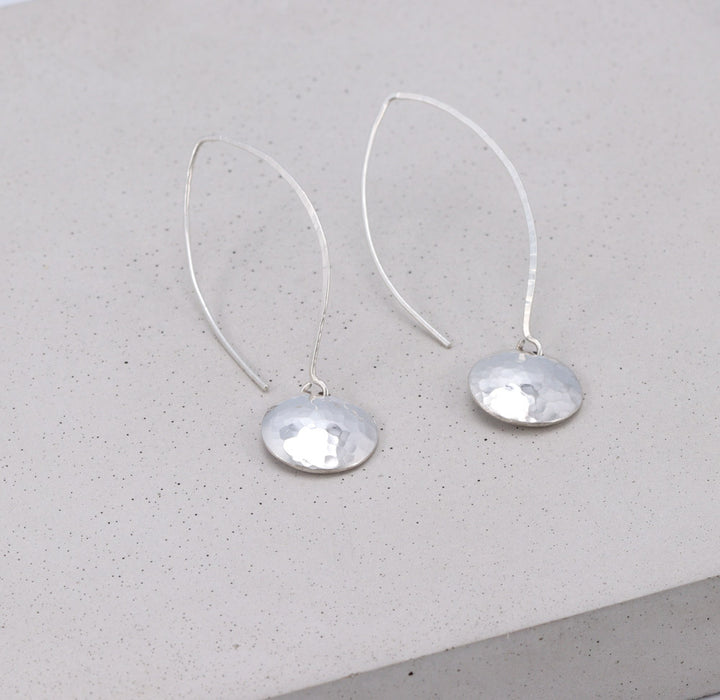 Drop Earrings with Hammered Finish