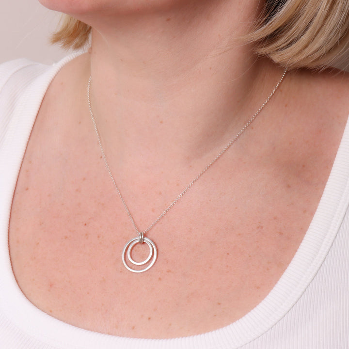 Sterling Silver Double Hoop Necklace