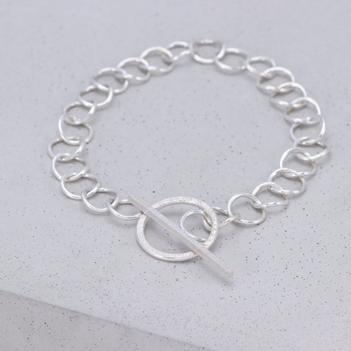 Bracelet with Hammered T-Bar Clasp