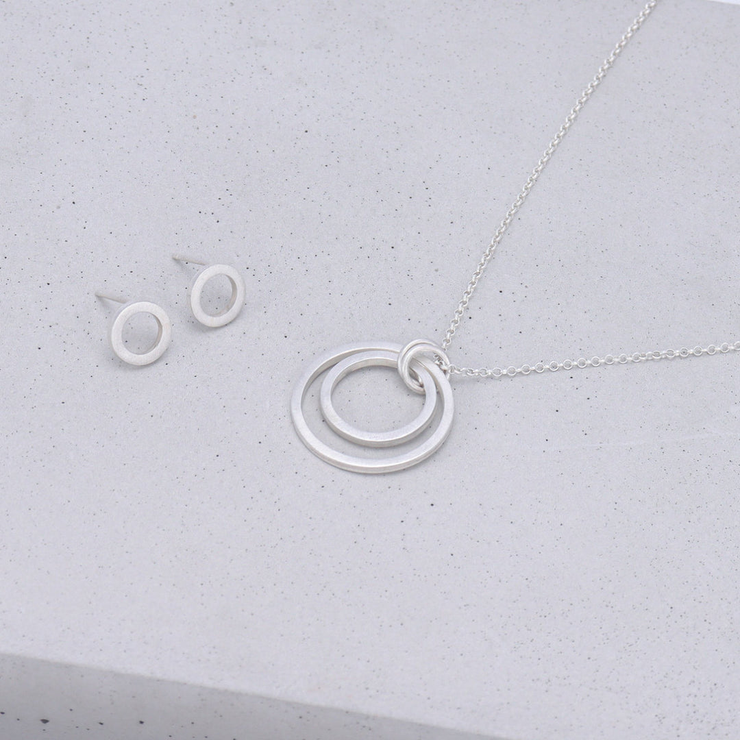 Sterling Silver Double Hoop Necklace