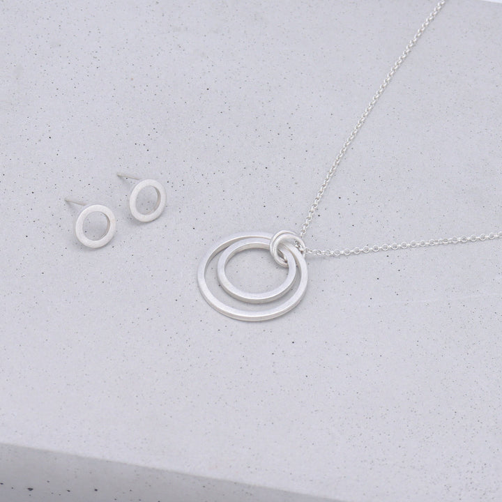 Sterling Silver Double Hoop Necklace