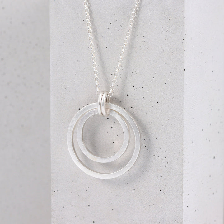 Sterling Silver Double Hoop Necklace