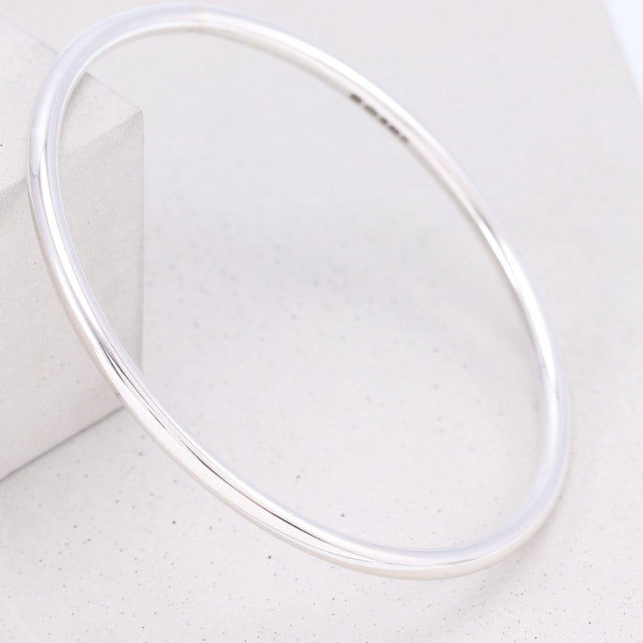 Polished Solid Silver Bangle