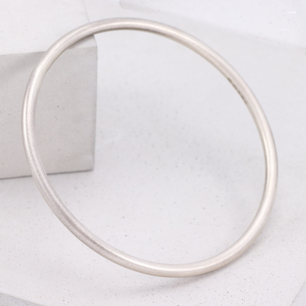 sterling silver frosted bangle side view