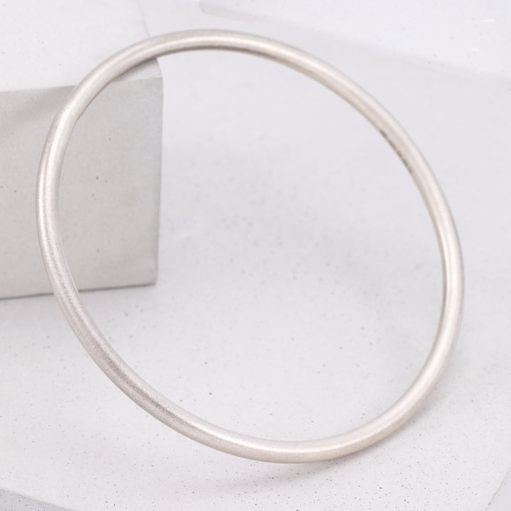 sterling silver frosted bangle side view