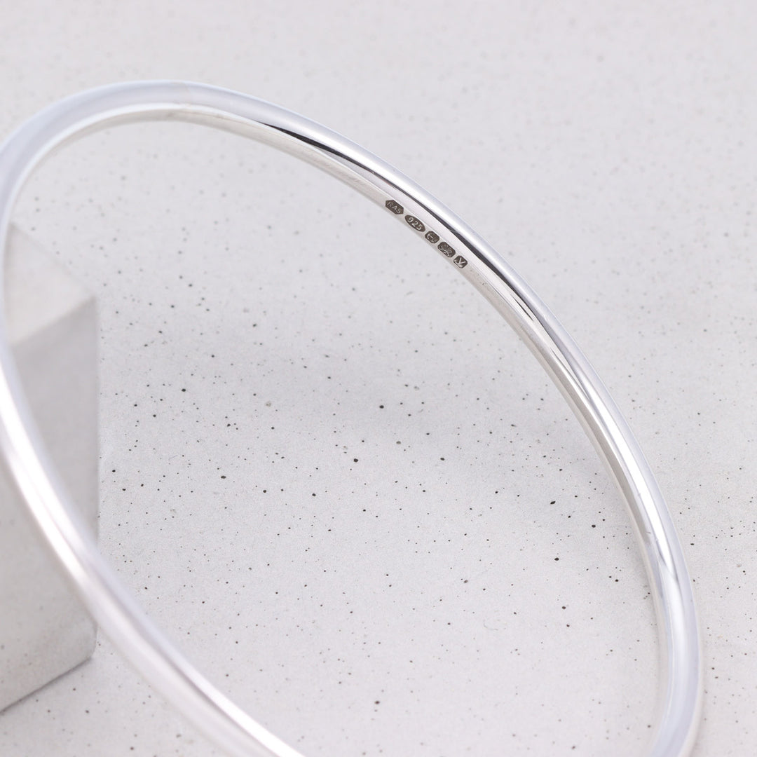 sterling silver shiny bangle shiny finish